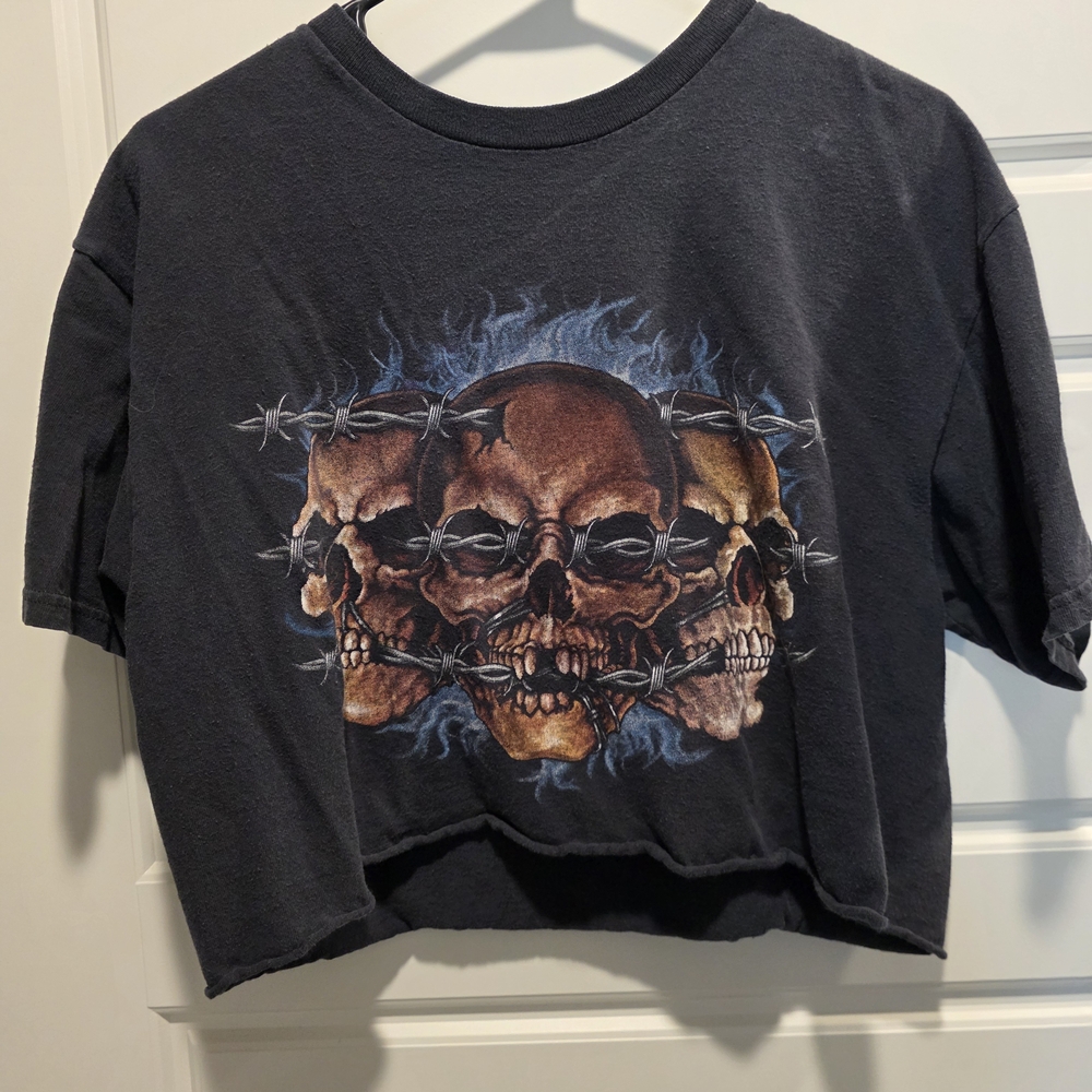 Womens Graphic Skull T-Shirt - Black